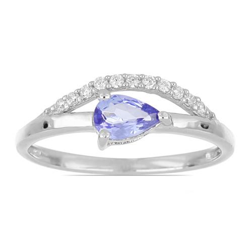 BUY STERLING SILVER NATURAL TANZANITE GEMSTONE CLASSIC RING